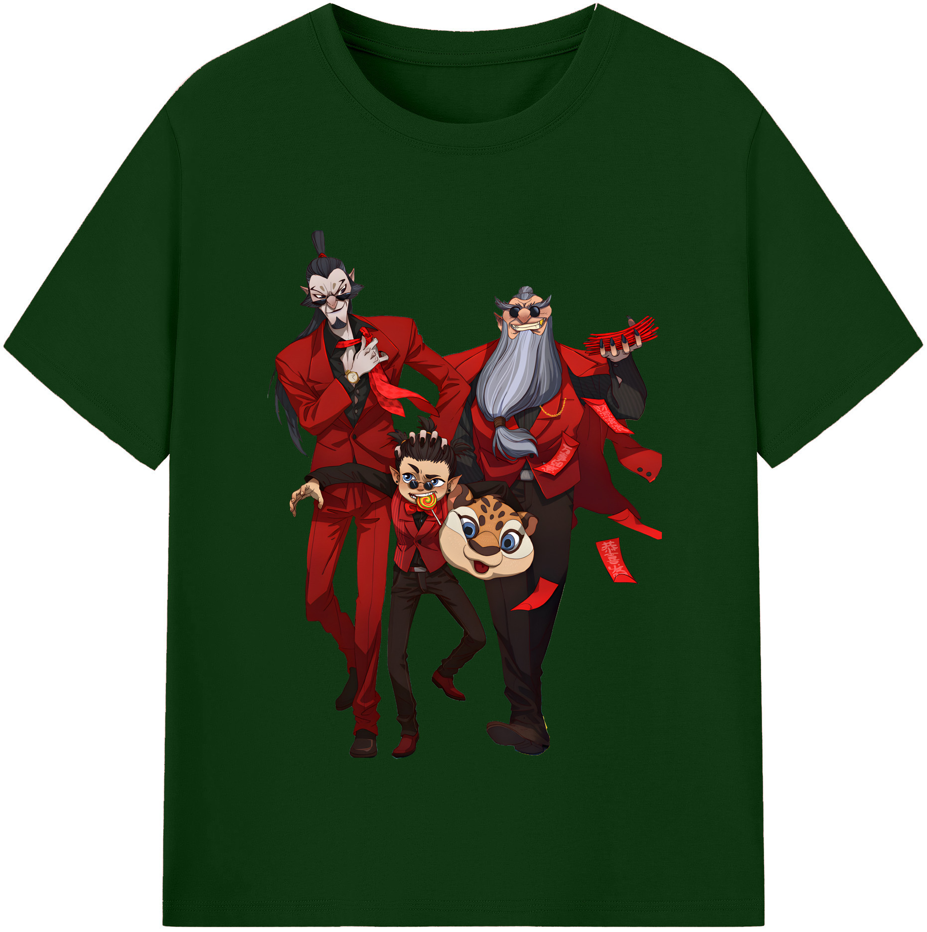 （画像用） Ne Zha 2 ナタ 魔童の大暴れ 綿100％半袖Tシャツ（フロントプリント）